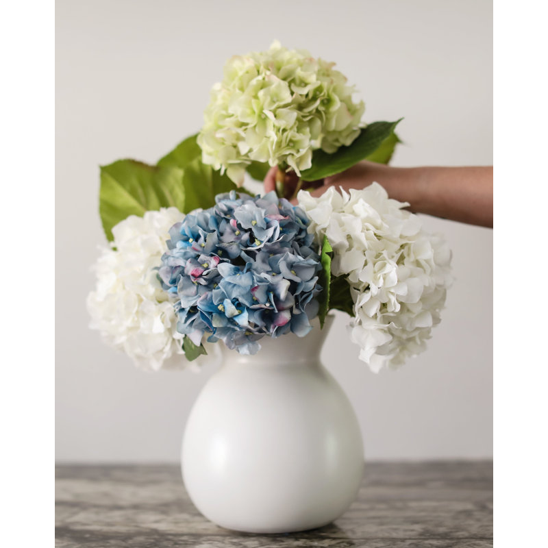 Real Touch Blue Hydrangea 18”, Pink, 18.5" H x 5" W