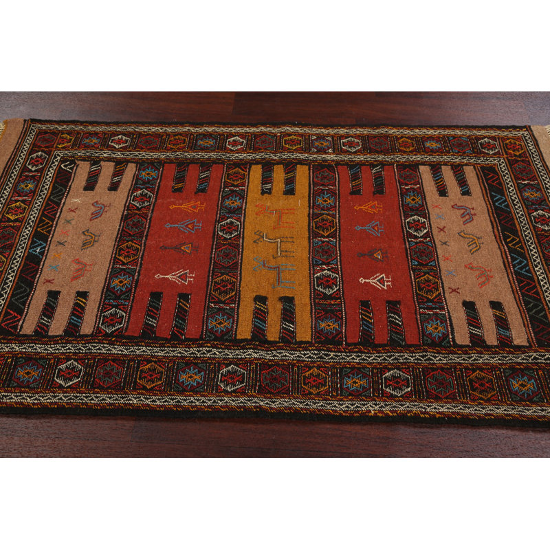 One-of-a-Kind 3'4" X 5'10" New Age Wool Area Rug in