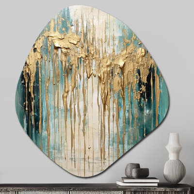 Chester - Minimalism Asymmetrical Metal Wall Art, Brown Unique Shape Metal Art Print
