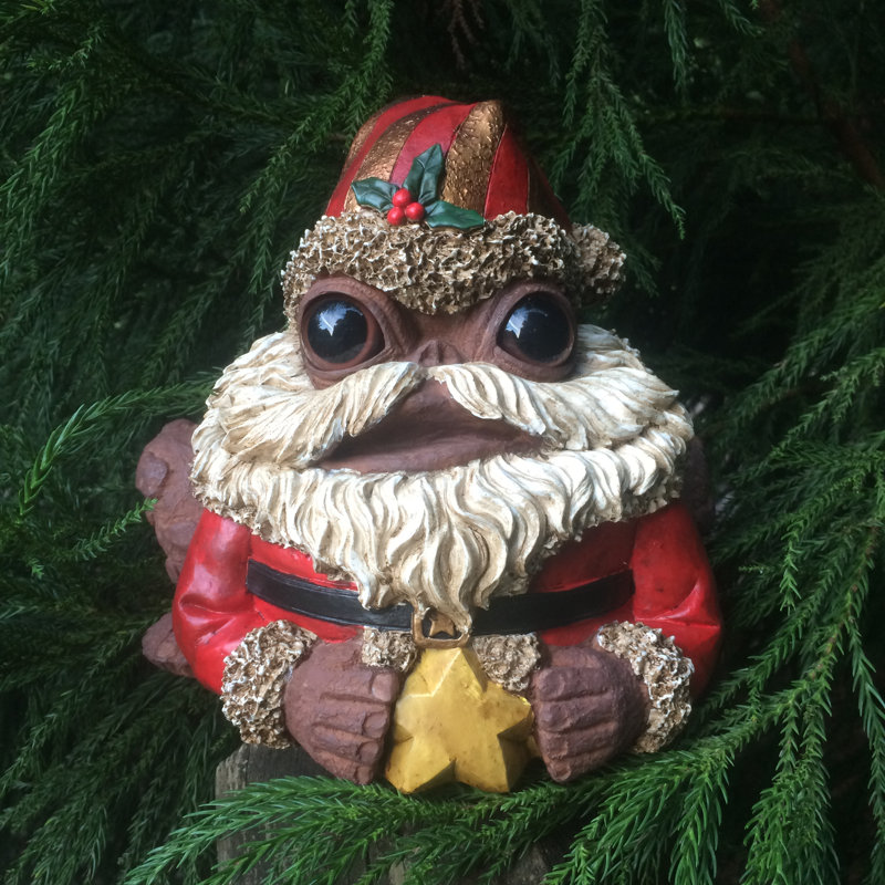 Figurine de père Noël crapaud, H 7,25 po x l 9 po x P 8,5 po, Café
