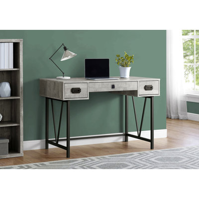 Bureau d'ordinateur, bureau personnel, ordinateur portable, tiroirs de rangement, L 48 po, travail, stratifié, métal noir, transitionnel