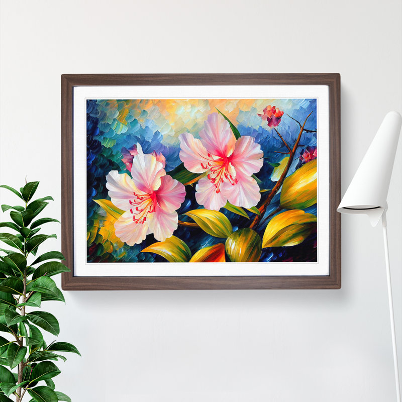 Rhododendron Flower Vol.2 Abstract - Single Picture Frame Print, 46cm H x 64cm W x 2cm D, Walnut Framed