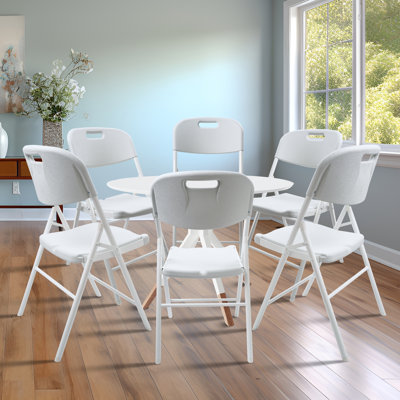 6 Pack Folding Chair, 700 Lb Weight Capacity,indoor/outdoor Heavy Duty Foldable Chairs For Restaurants, Kitchens, Picnics, Races, Parties & Weddings. (White,6)
