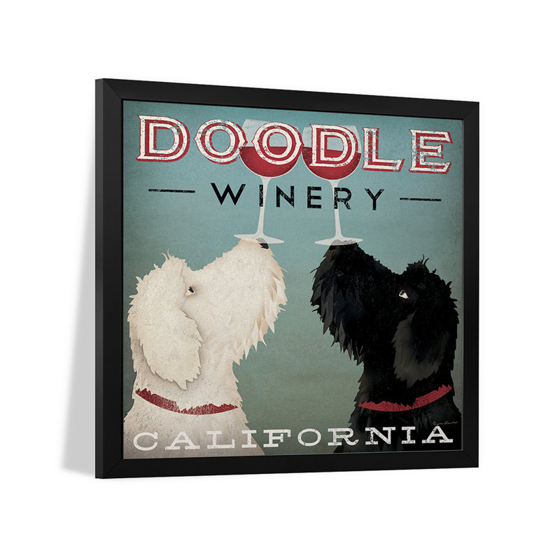 Affiche encadrée «Doodle Winery» par Ryan Fowler, H 16 po x l 16 po