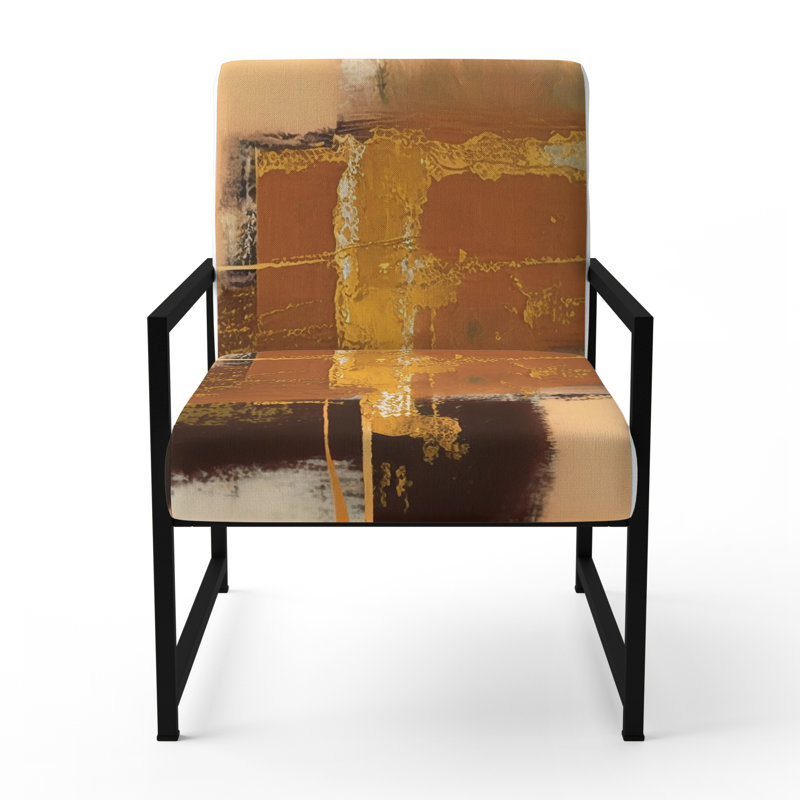 Fauteuil d'appoint Kintsugi Retro Glam Vintage Gold On Turquoise, Noir, noir, noir, noir