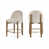 Tissu beige / finition noyer brun