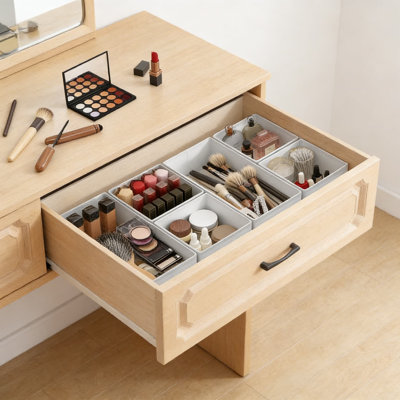 14-Piece Foldable Fabric Drawer Organizer Set - Closet And Dresser Dividers For Clothing, Underwear, Socks, And Accessories