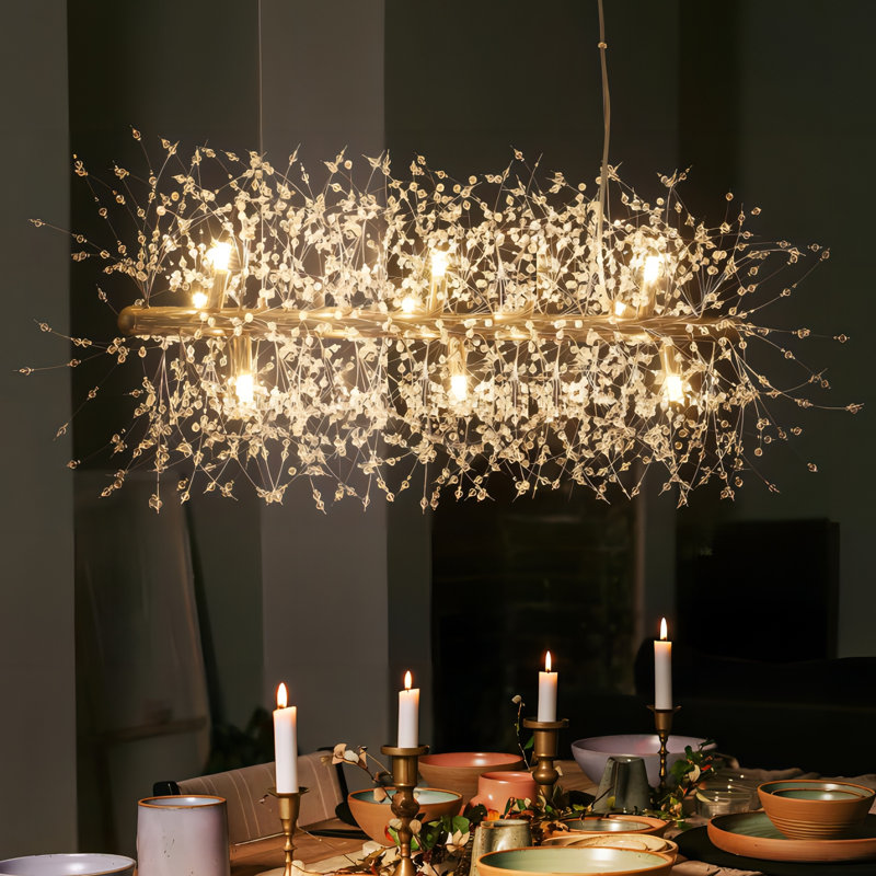 Wallin 9 - Light Dimmable Linear Chandelier, Gold