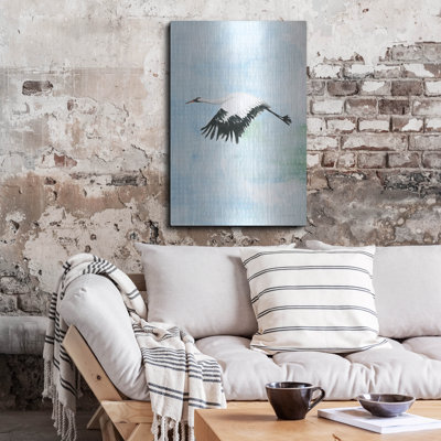 Lark Manor™ 'Crane In Flight 2' by Mercedes Lopez Charro Metal Wall Art