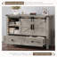  Ensemble de chambre à coucher de style ferme avec porte de grange 4 pièces, grand lit, gris-224979248-224979249