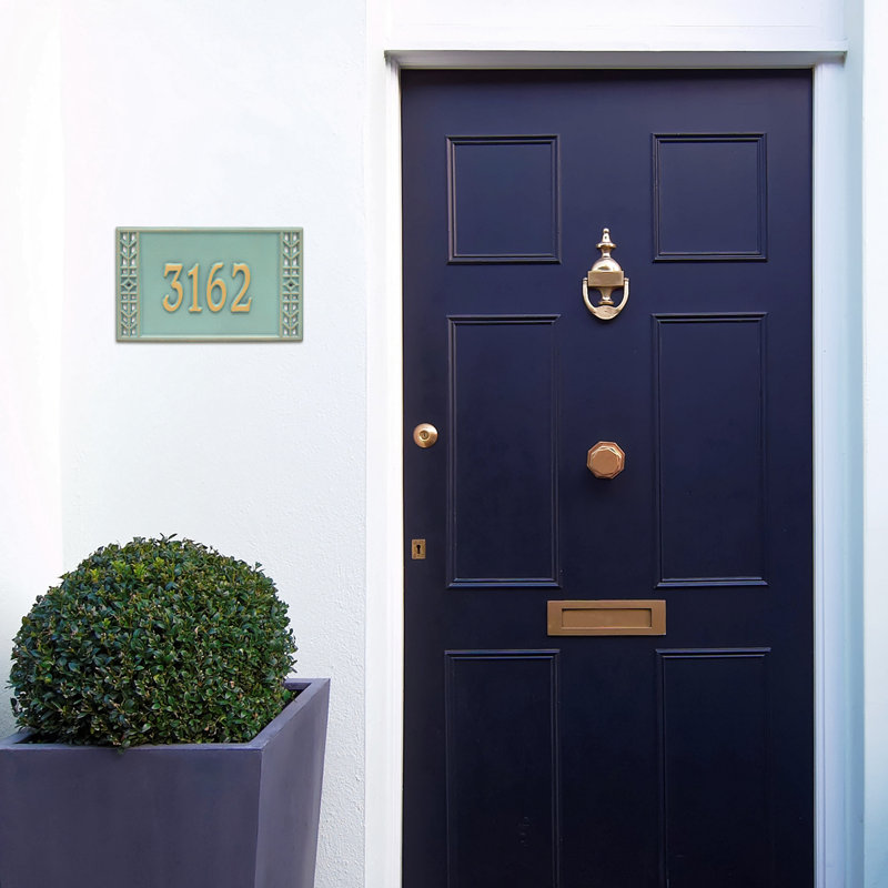 Boston Personalized Standard 1-Line Wall Address Plaque, Bronze/Verdigris, Yes