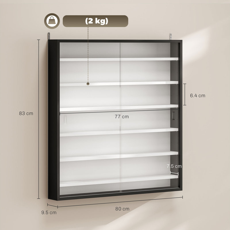 Glass 80 cm W Display Cabinet