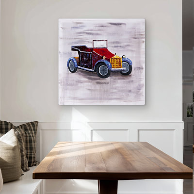Vintage Toy Car Metal Print | Unique Transportation Decor