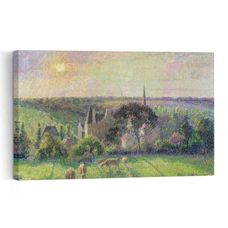 The Church And Farm Of Eragny, 1895 Abstract Contemporary Wall Art Print by Camille Pissarro - 1 Piece Wrapped Canvas Wall Art