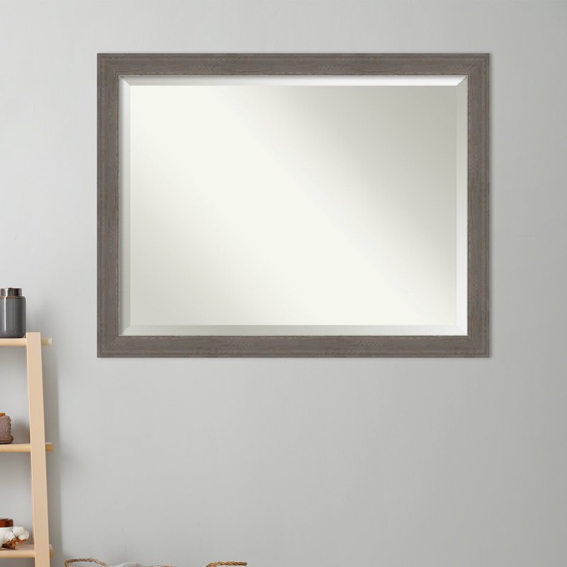 Ariele Flat Wall Mirror, 34.62" x 44.62", Distressed Gray