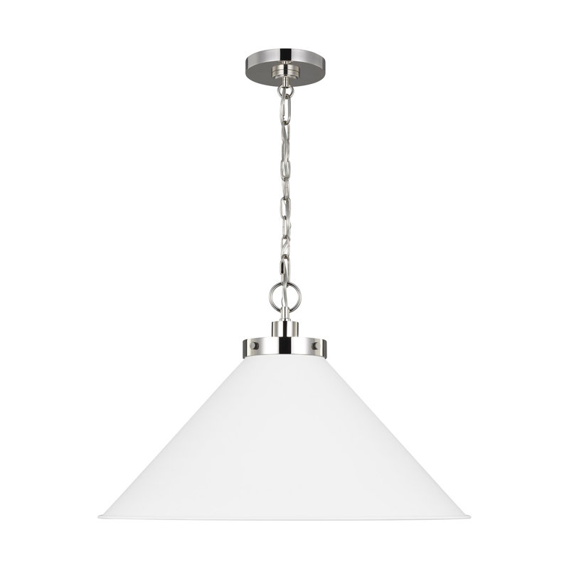 Wellfleet 1 - Light Pendant, Polished Nickel, Matte White