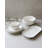 "The Minimalist Collection" White with Black Trim - Five Piece Dinnerware Set