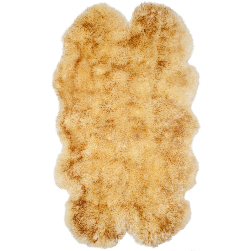 Solid Colour Sheepskin Area Rug, Rectangle 109 x 180 cm