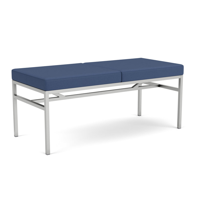 Banc de réception 2 places Avon Rx Santé avec structure en métal capacité 550 LB, Argent, Vinyle saphir Silvertex