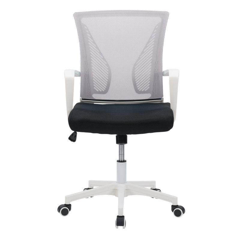 Chaise de bureau Lateasa, Blanc, Gris / noir