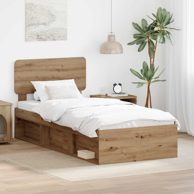 Solid Wood Bed, 100 x 200cm, Artisian Oak