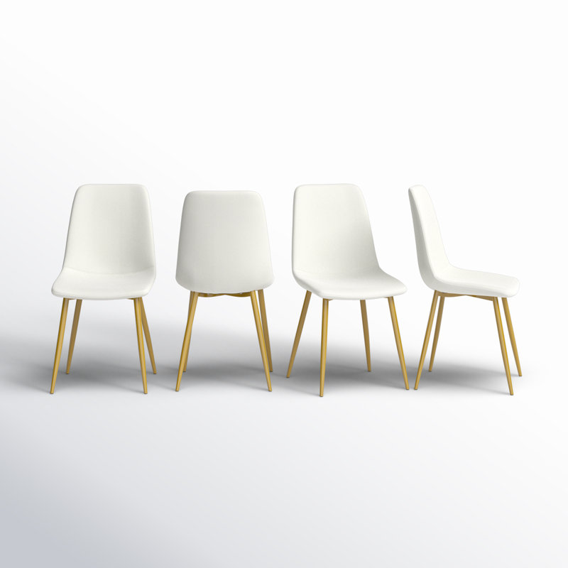 Heffron 19'' H Velvet Upholstered Side Chair, White