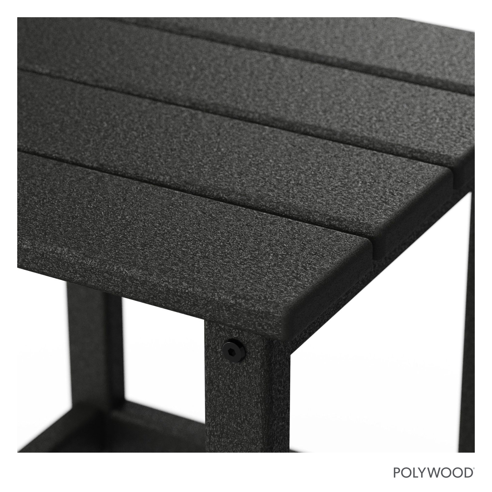 POLYWOOD® Long Island 15" Patio Side Table, Black