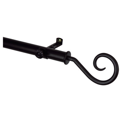 Modern Curl Adjustable Single Curtain Rod