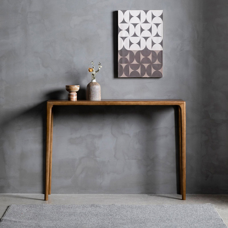 Modern-style solid wood console table., 34.6" H x 59" W x 11.8" D