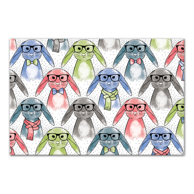 Art sur toile hipster bunnies Blevins, H 12 po x l 18 po x P 1,25 po