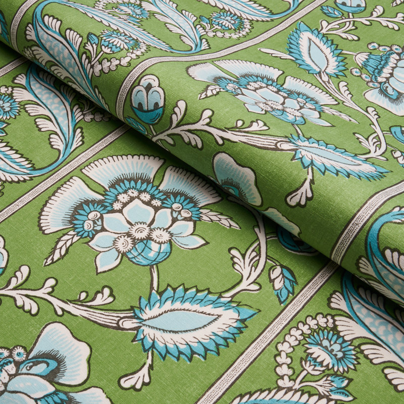 Tissu Marielle, Vert / paon