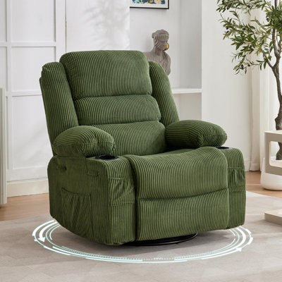 Fauteuil inclinable et pivotant à 360 ° avec porte-gobelets et poches pour adultes