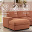 Canapé modulaire à assise profonde avec repose-pieds, canapé-lit en velours côtelé-13777686