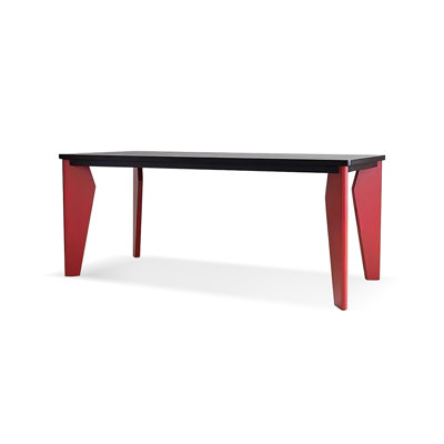 Black Rectangular Solid Wood Dining Table