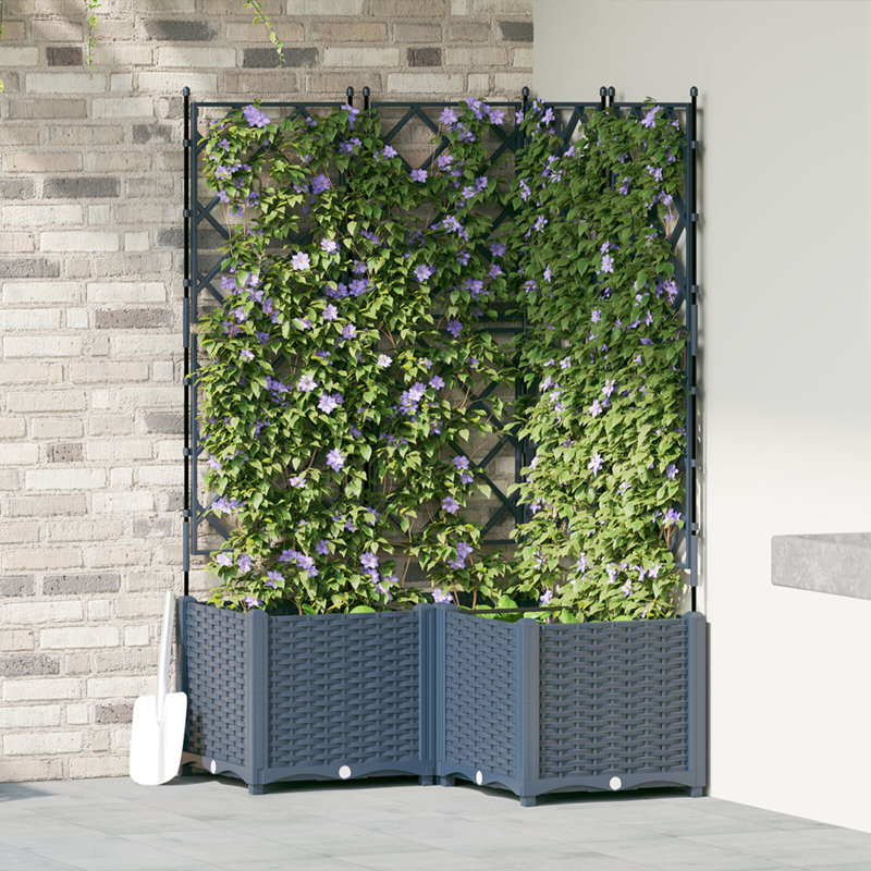 Garden Planters Poly Large Expandable Plant Stand, Light Gray, 143cm H x 80cm W x 80cm D