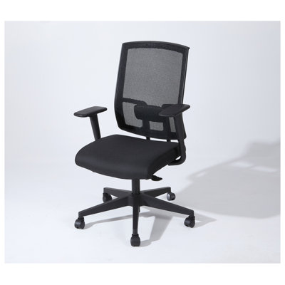 Ergonomic High Back Mesh Office Chair - Adjustable Task Chair with Breathable Mesh Backrest and PU Armrests, Black