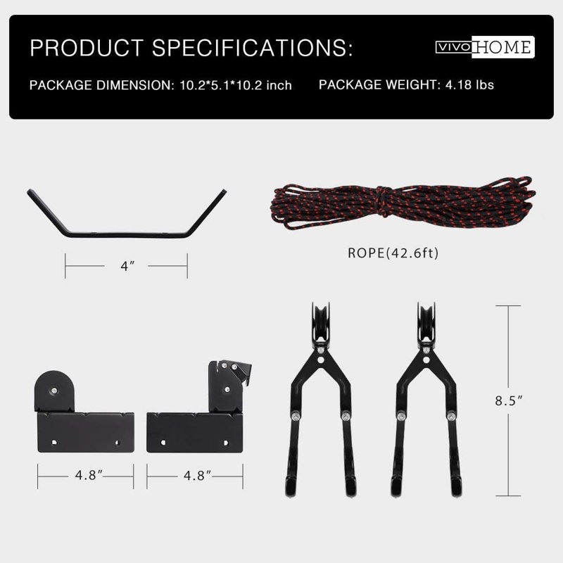 Support de kayak de plafond