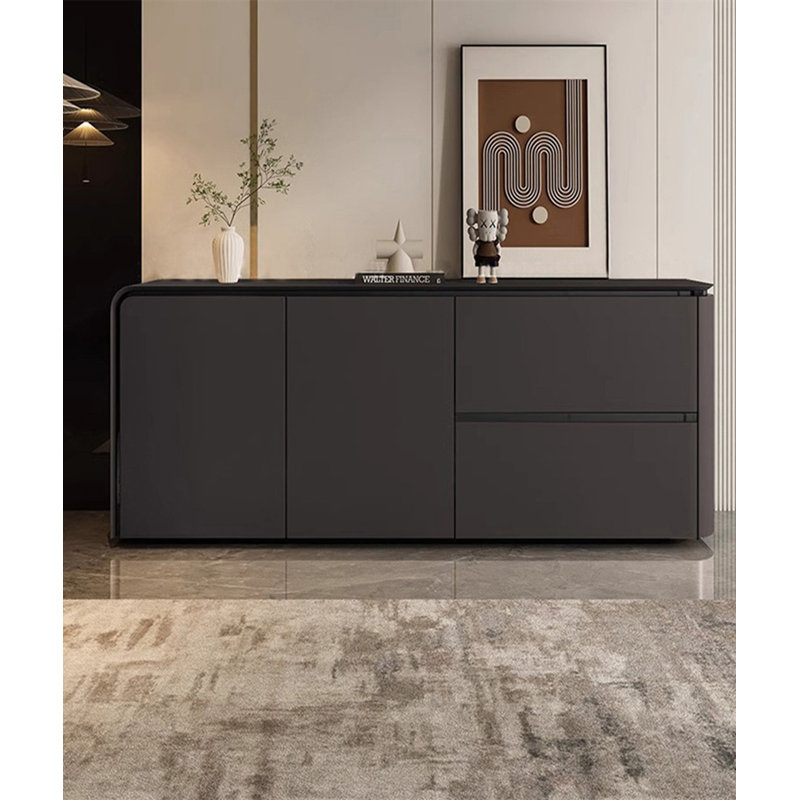 Large Capacity Sideboard, Black, 33.85" H x 59.05" W x 15.75" D