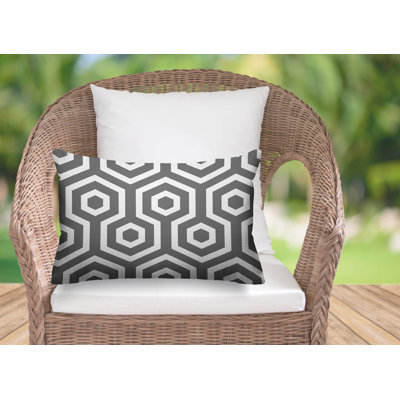 Hilton Geometric Outdoor Reversible Throw Pillow