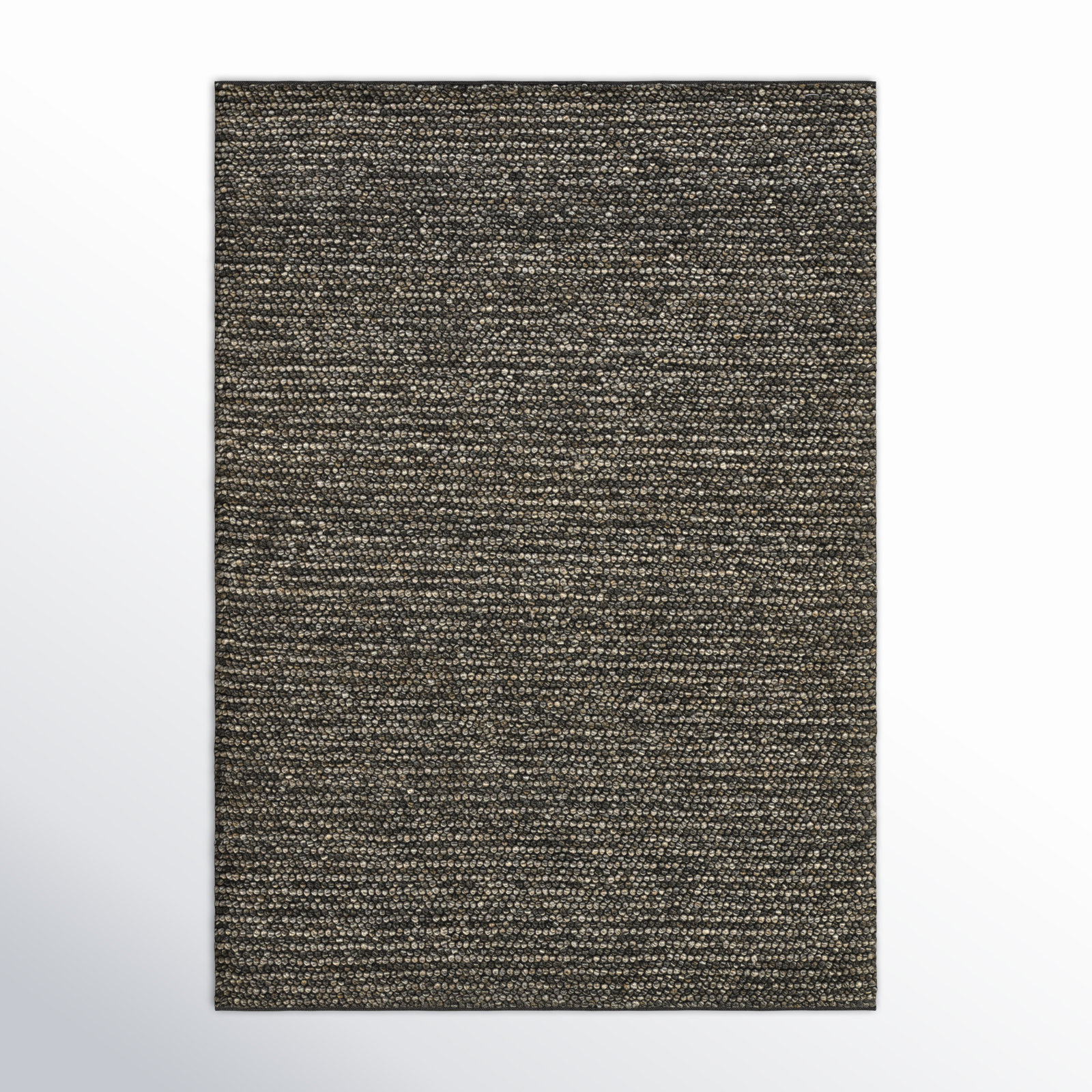 Asta Gray Hand-Woven Wool Rug, Rectangle 5' x 7'