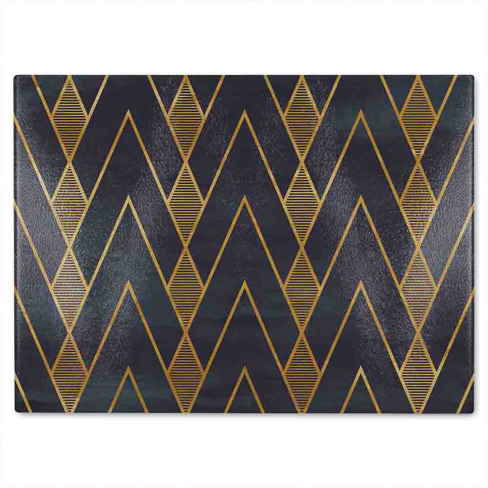 Geometreic Lines Glass Chopping Board