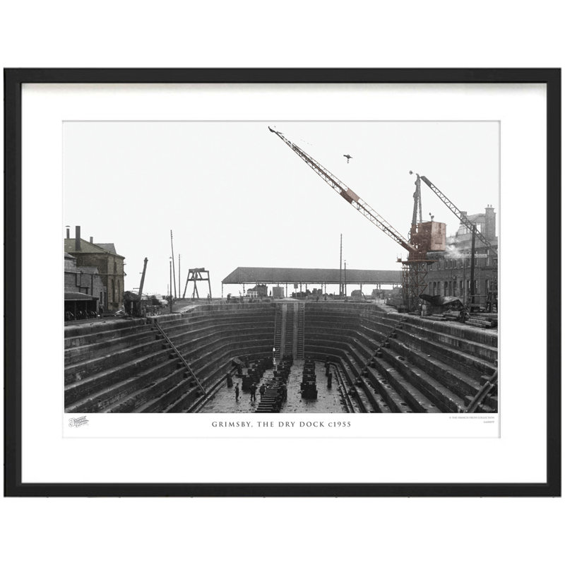Grimsby, The Dry Dock C1955 by Francis Frith - Single Picture Frame Print, 40cm H x 50cm W x 2.3cm D