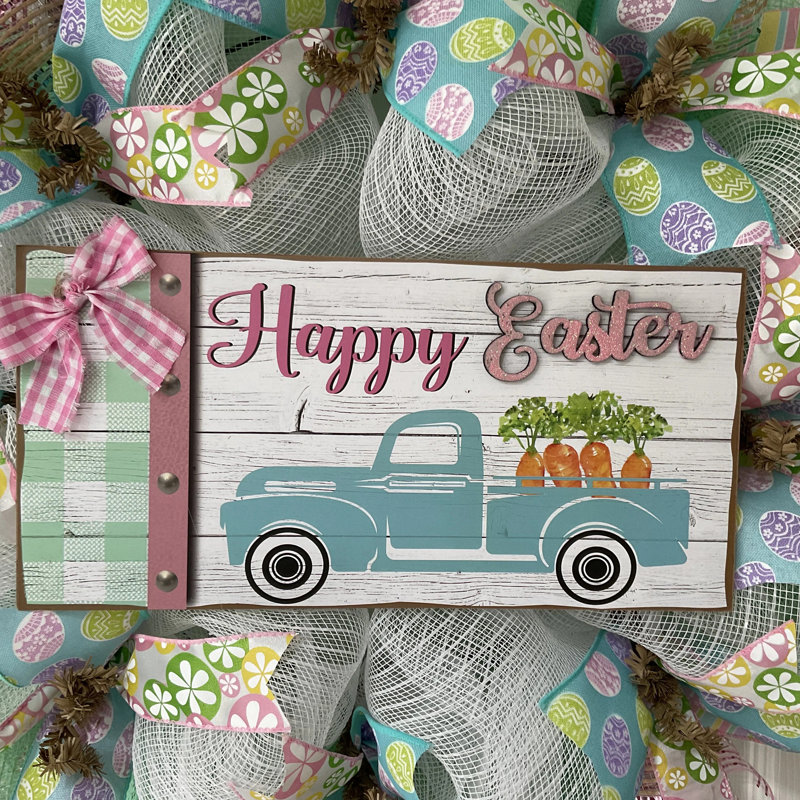 Camion de Joyeuses Pâques avec carottes