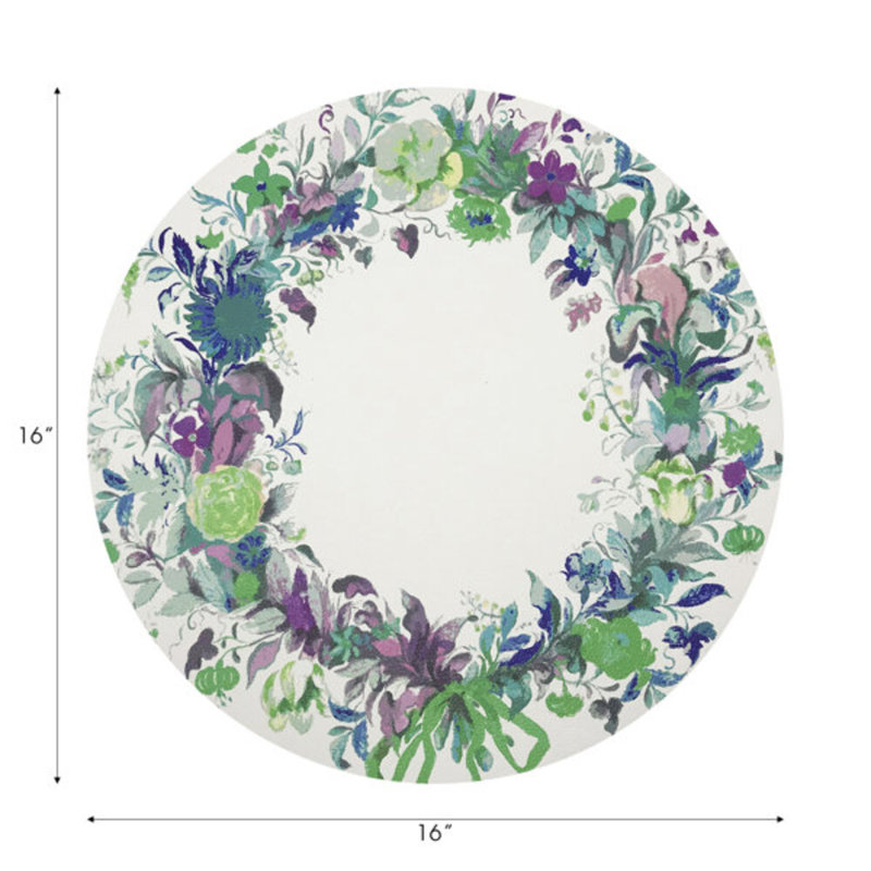 Napperon Wreath Flowers, Bleu