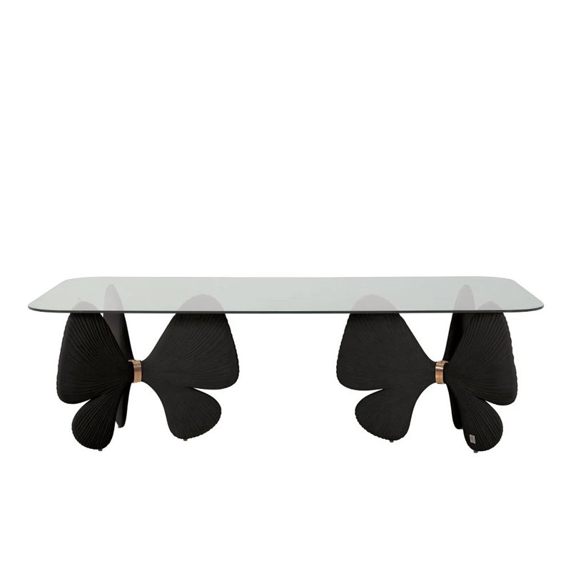 Ginkgo Outdoor Dining Table, Coal