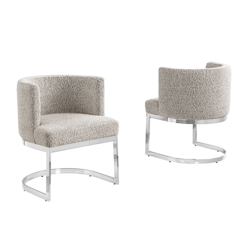 Chaise d'appoint simple avec base traîneau, Gris, Argent