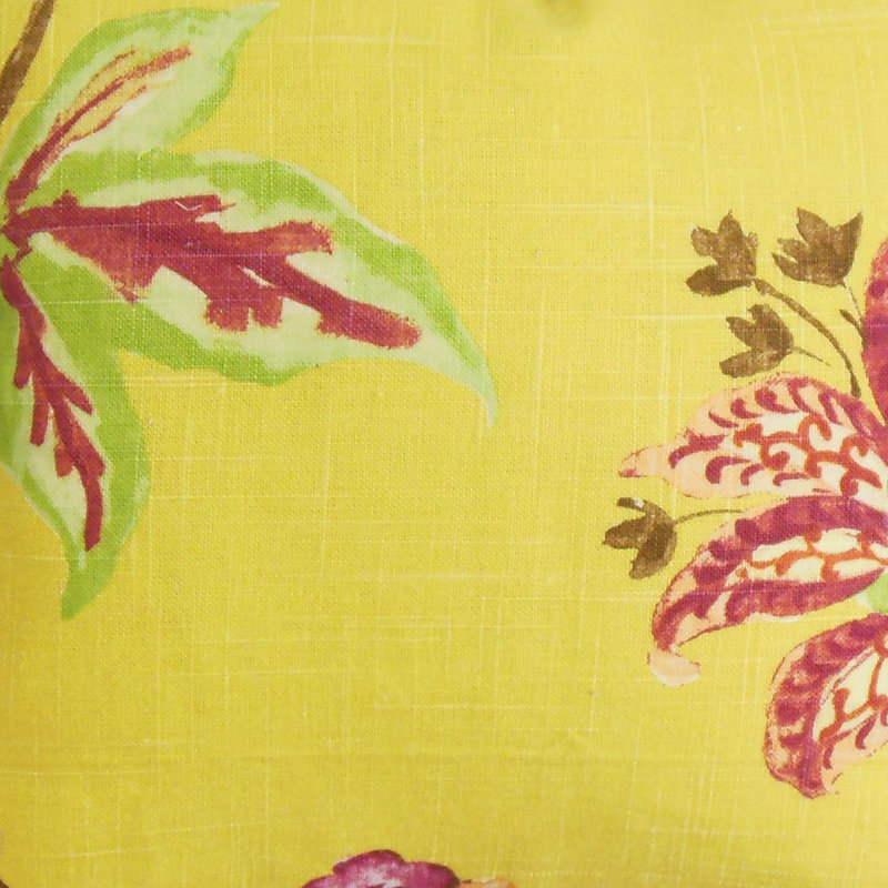 Coussin décoratif floral Xois, 20 po x 20 po, Ensoleillé