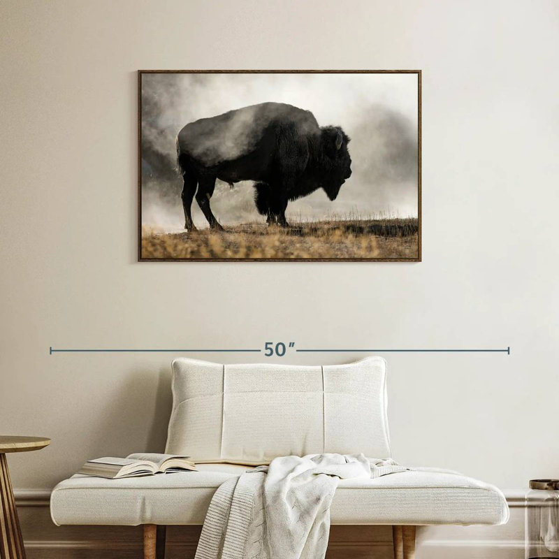 Geyser Basin, 37 po x 25 po, Cadre flottant en noyer