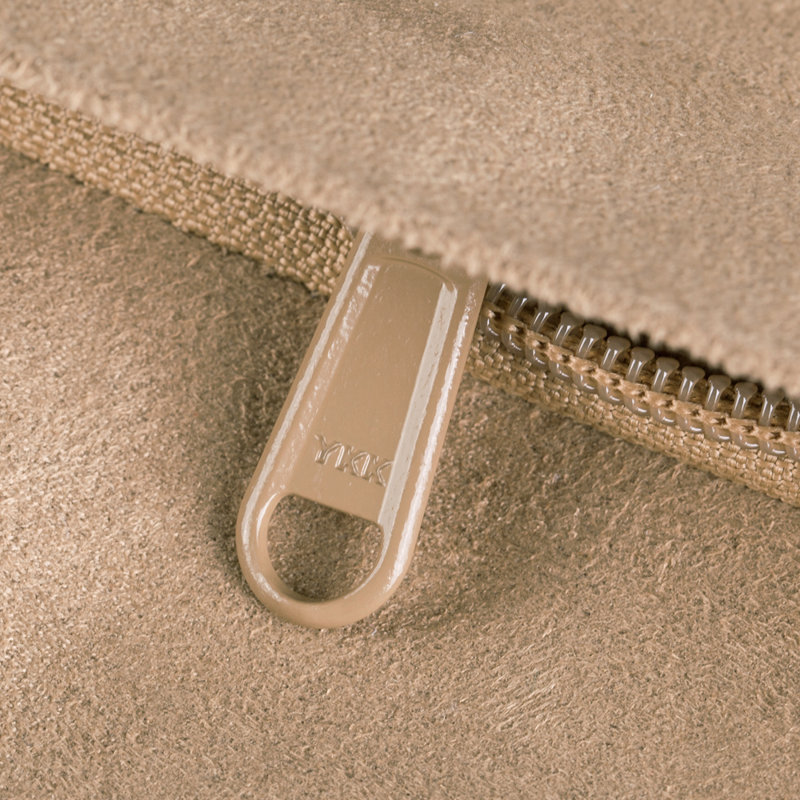 Small Tango Red and Champagne Beige Microsuede Chew Resistant Dog Bed
