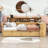 Crompton Multifunctional Wooden Daybed With Shelves, Drawers, and Study Desk-1203171938-1203171942